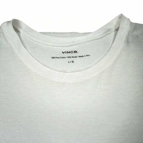 Vince White Little Boy Long Sleeve Crew Neck Top Size L – Pima Cotton Modal - Picture 6 of 9